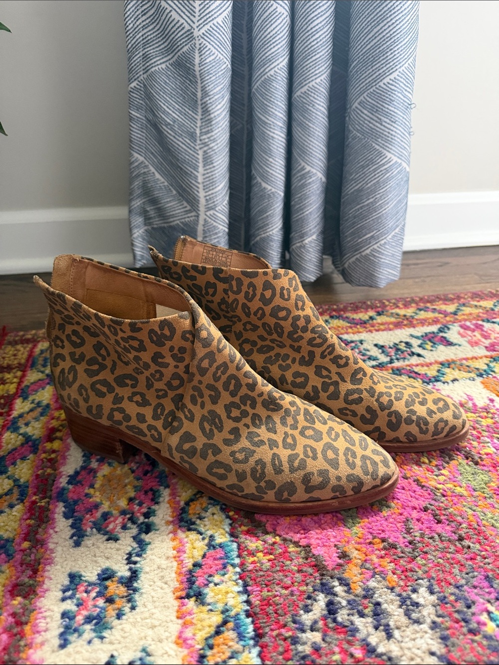 Soludos Leopard Print Ankle Booties - Tan and Black